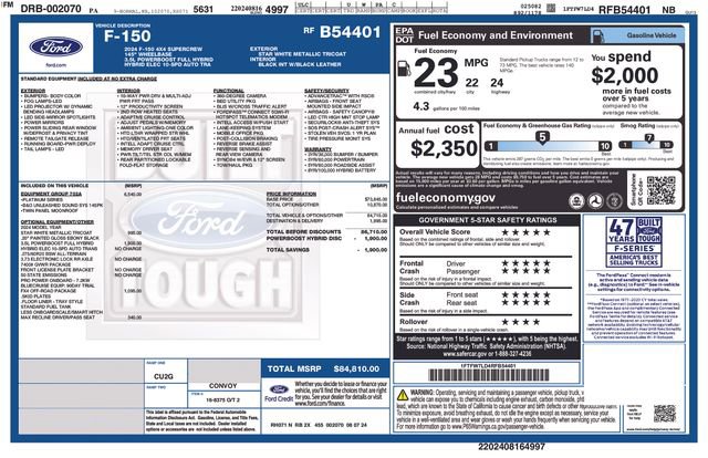 Certified 2024 Ford F150 Platinum w/ Equipment Group 702A High image 38