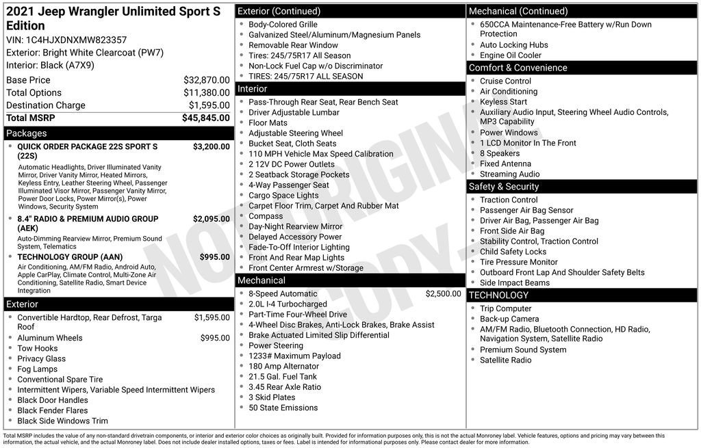 Used 2021 Jeep Wrangler Unlimited Sport image 11