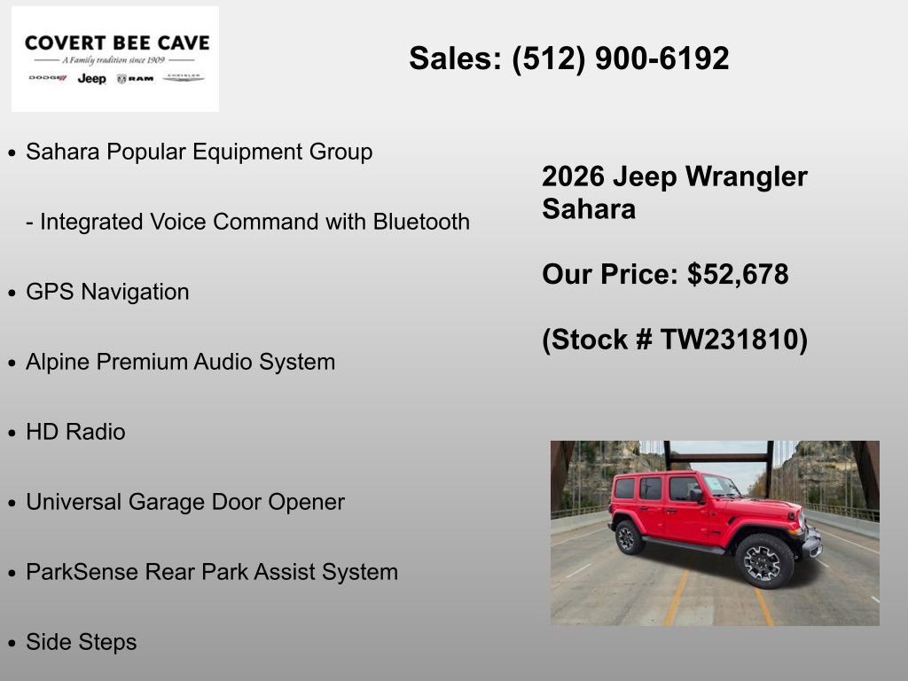 New 2026 Jeep Wrangler Unlimited Sahara AWD/4WD image 24