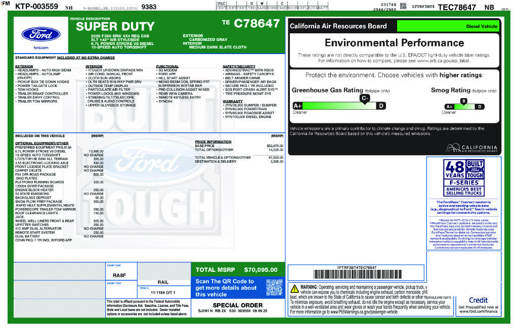 Used 2026 Ford F350 XLT w/ FX4 Off-Road Package AWD/4WD image 3