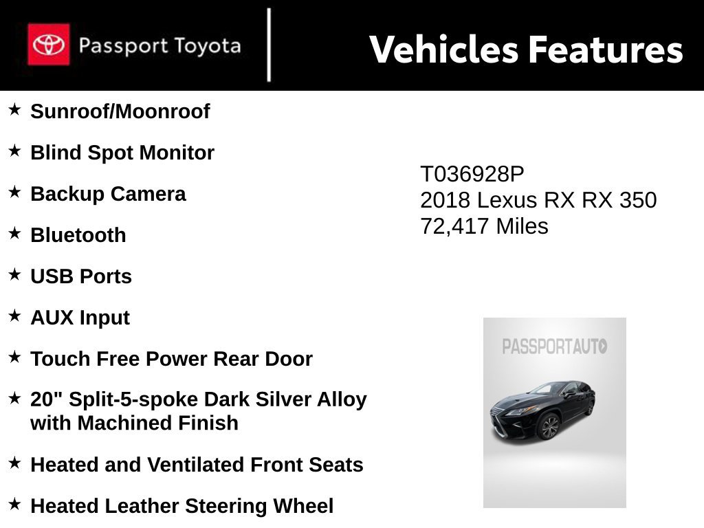Used 2018 Lexus RX 350 AWD w/ Premium Package image 8