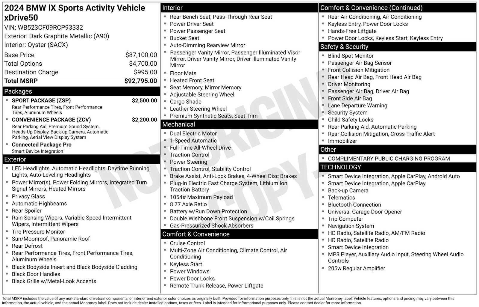 Used 2024 BMW iX xDrive50 w/ Sport Package AWD/4WD image 14