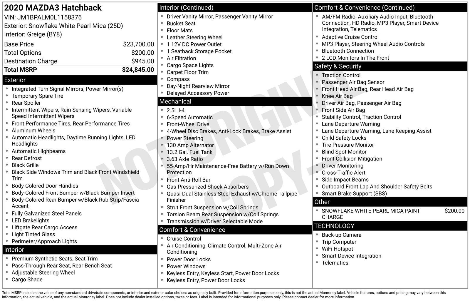 Used 2020 MAZDA MAZDA3 Hatchback image 10