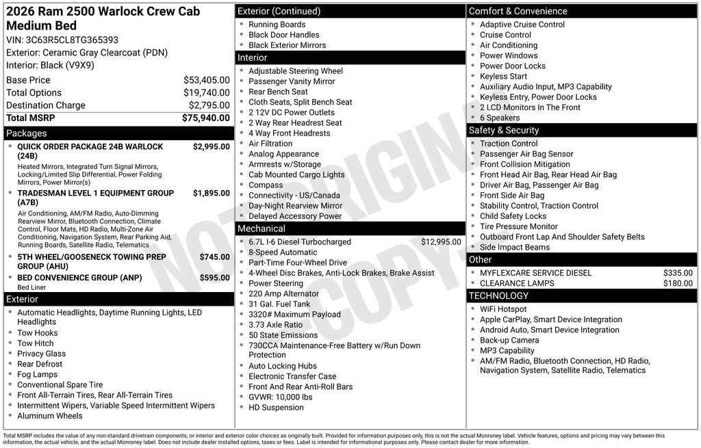 New 2026 RAM 2500 Warlock AWD/4WD image 4