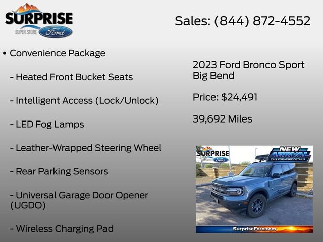 Used 2023 Ford Bronco Sport Big Bend w/ Convenience Package AWD/4WD image 7