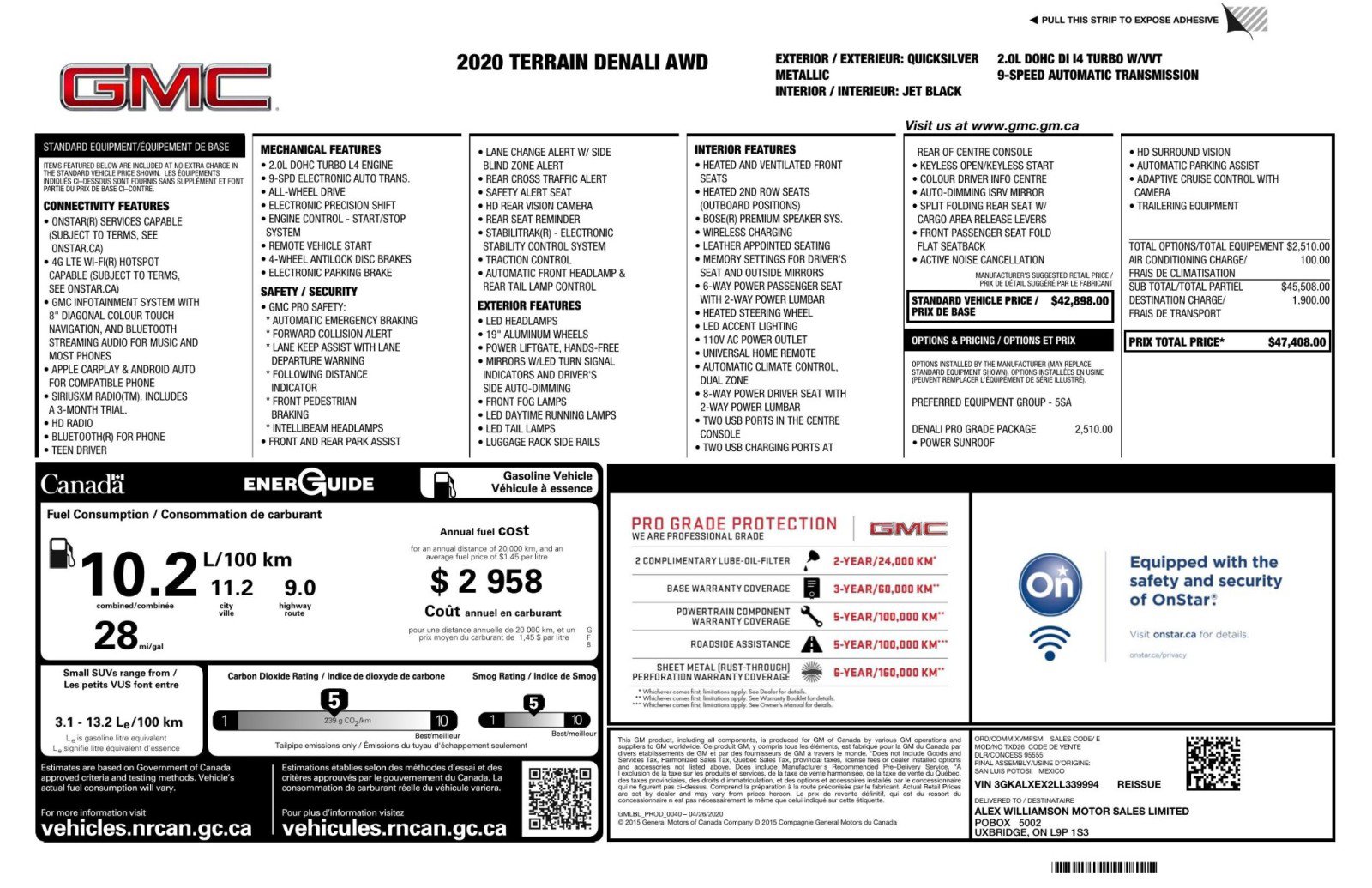 Used 2020 GMC Terrain Denali w/ GMC Pro Grade Package image 55