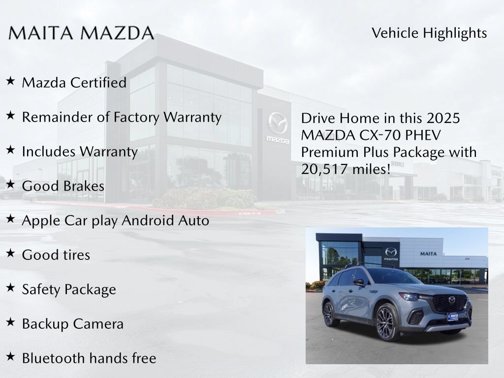 Used 2025 MAZDA CX-70 Plug-In Hybrid w/ Premium Plus AWD/4WD image 8