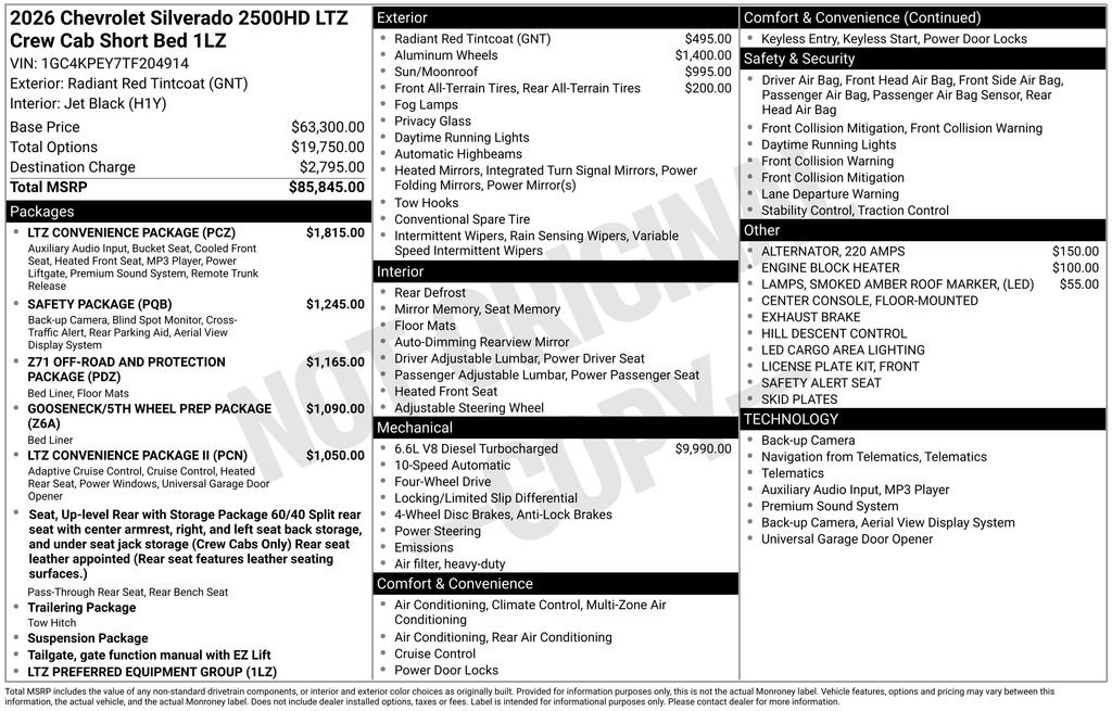 New 2026 Chevrolet Silverado 2500 LTZ w/ LTZ Convenience Package image 39