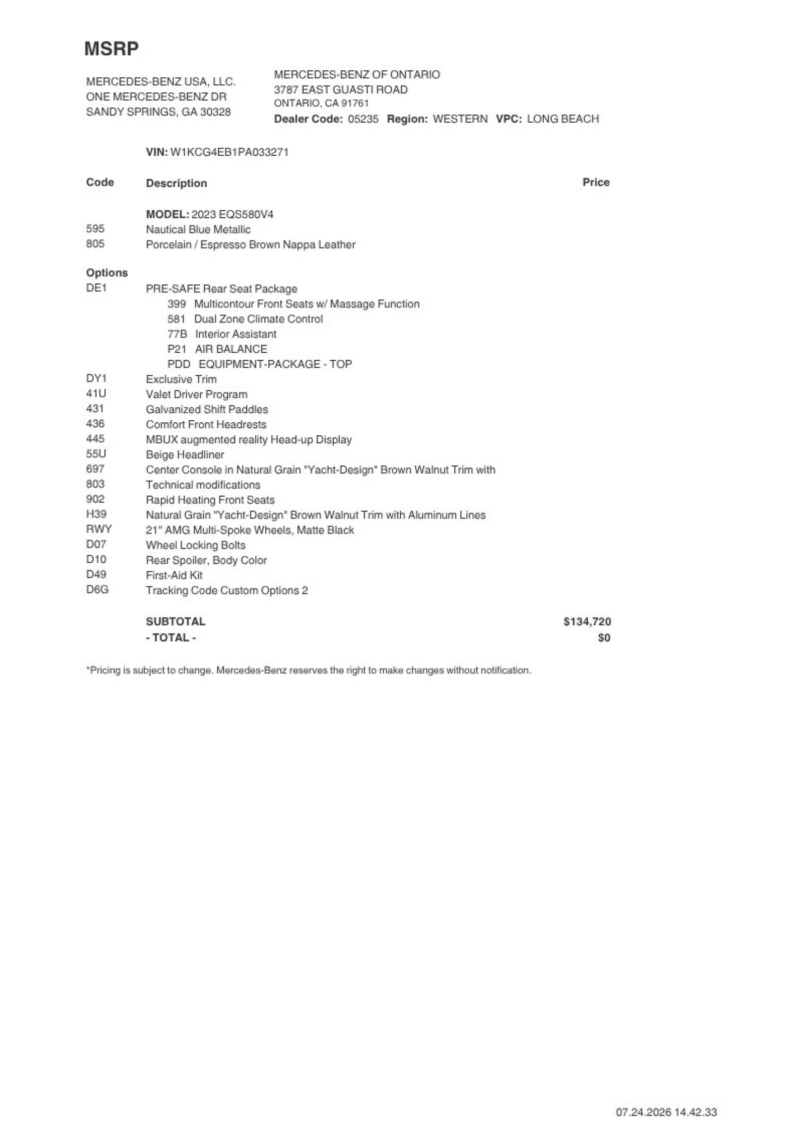 Certified 2023 Mercedes-Benz EQS 580 4MATIC Sedan image 2