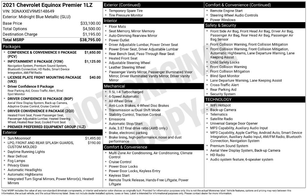 Used 2021 Chevrolet Equinox Premier AWD/4WD image 2