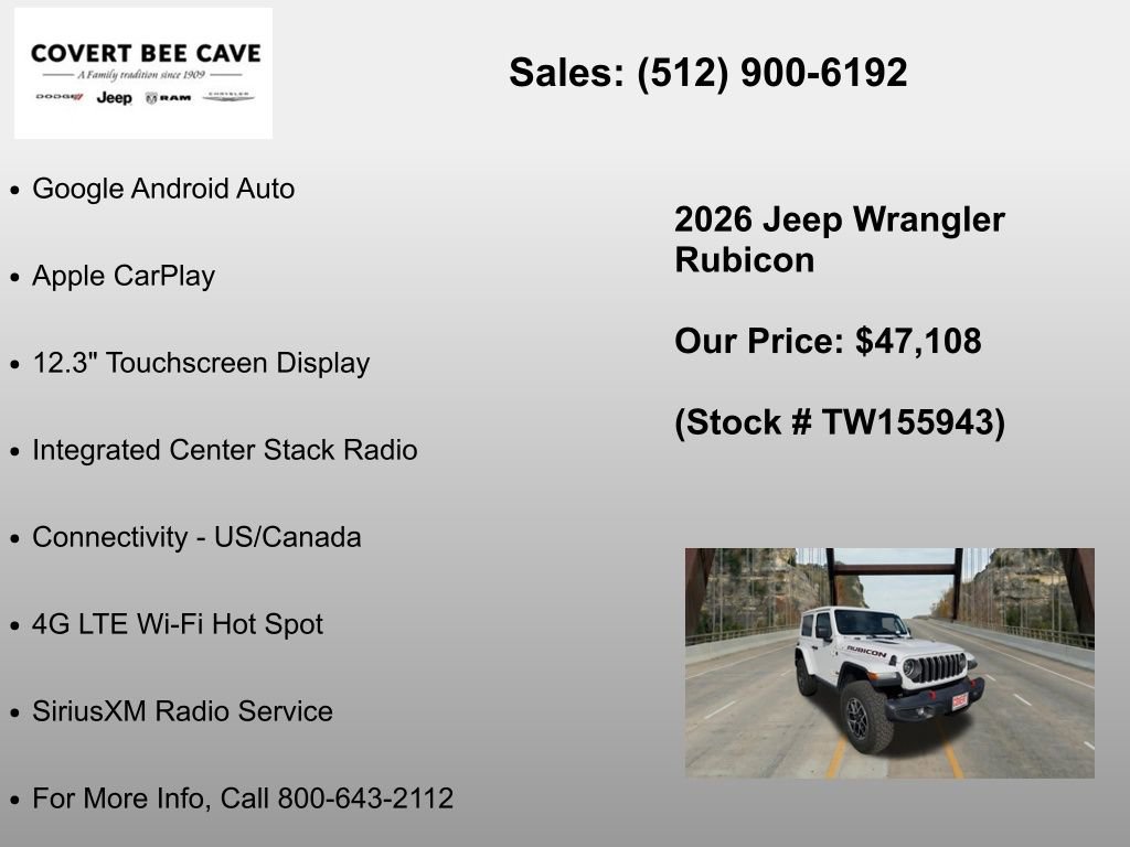 New 2026 Jeep Wrangler Rubicon w/ Technology Group AWD/4WD image 30