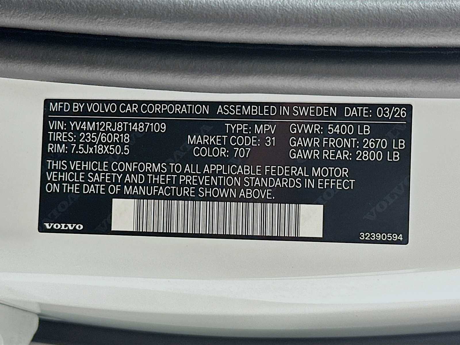 New 2026 Volvo XC60 B5 Core w/ Climate Package PRO AWD/4WD image 29