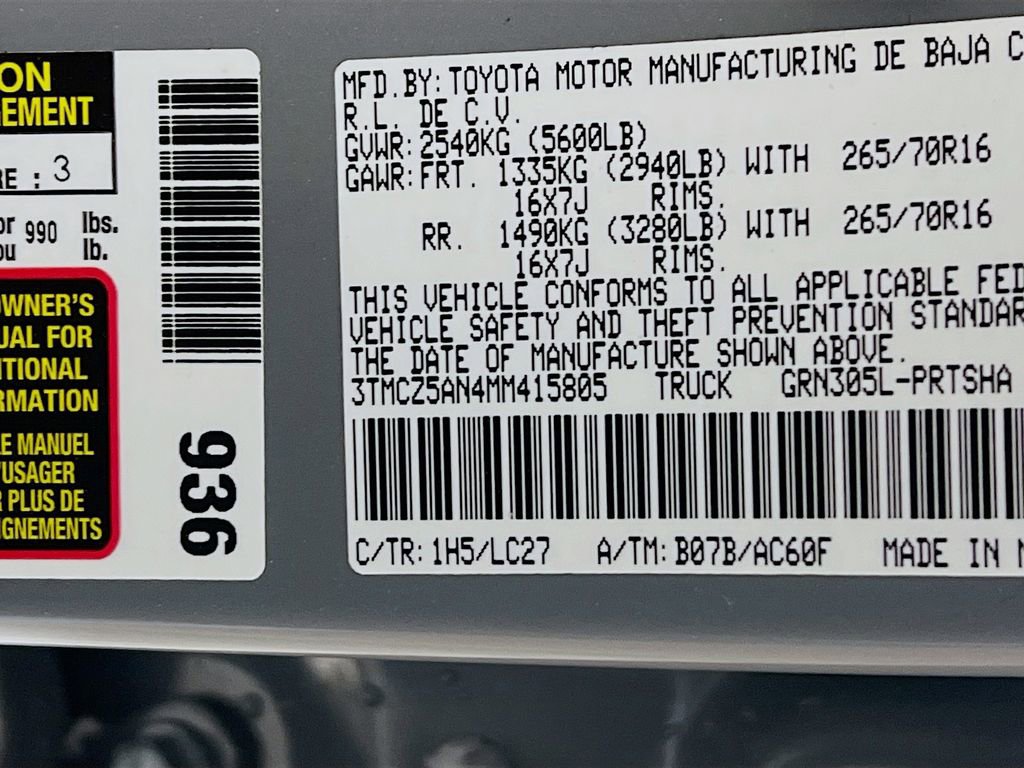 Certified 2021 Toyota Tacoma TRD Off-Road w/ TRD Premium Off Road Package image 33