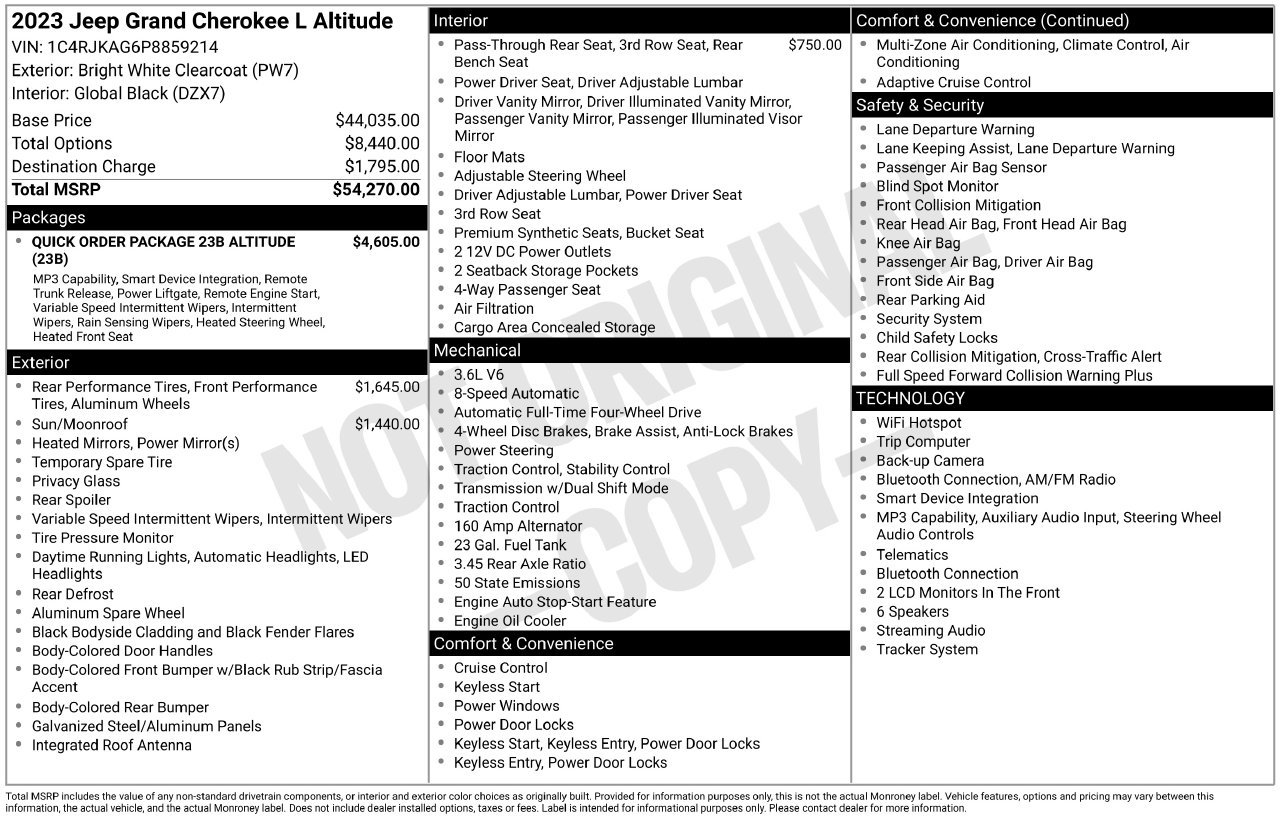 Used 2023 Jeep Grand Cherokee L Laredo AWD/4WD image 9