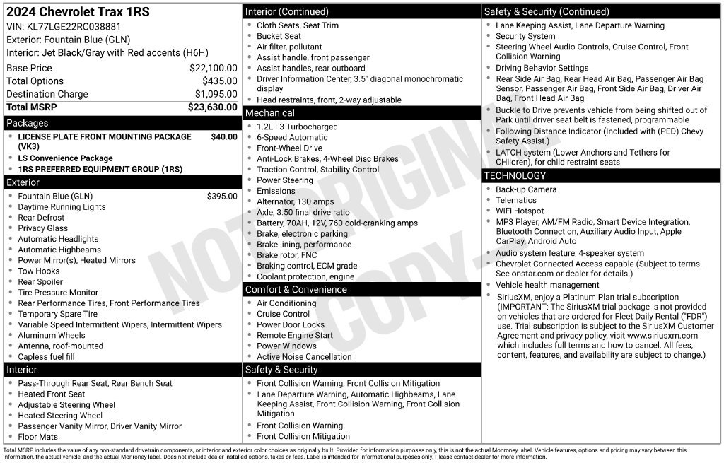 Certified 2024 Chevrolet Trax RS FWD image 4