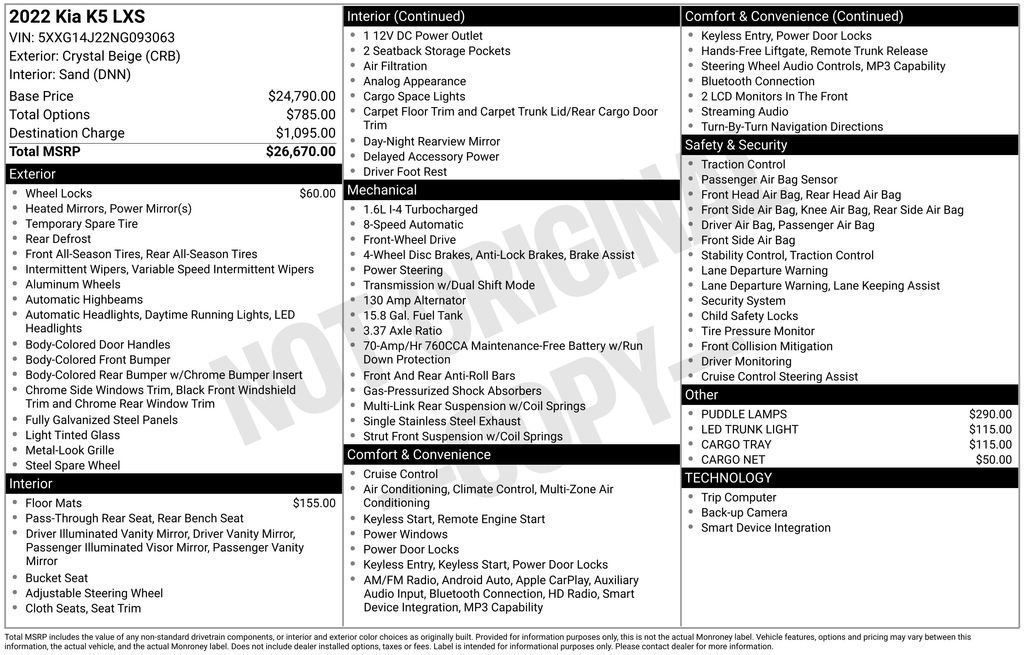 Used 2022 Kia K5 LXS FWD image 7