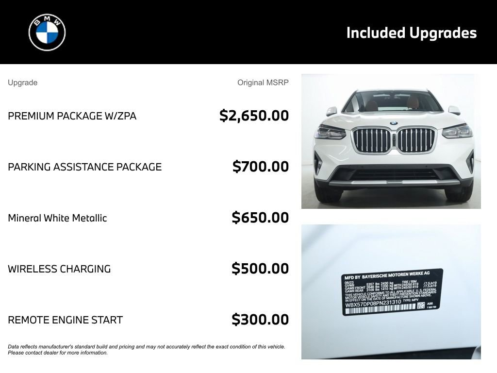 Certified 2023 BMW X3 xDrive30i w/ Premium Package w/ZPA AWD/4WD image 4