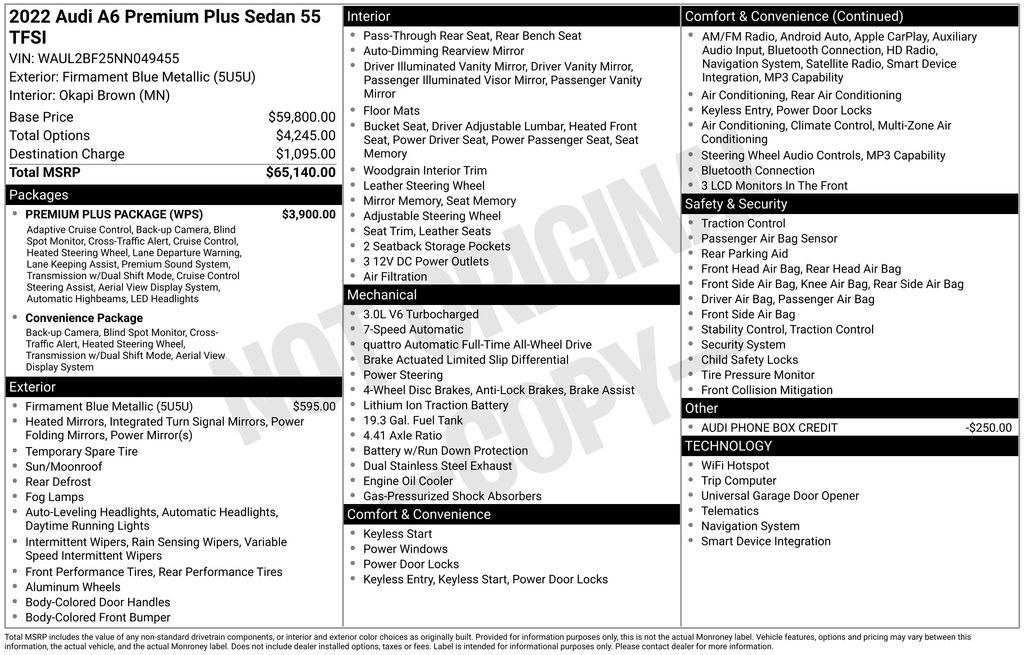 Certified 2022 Audi A6 Premium Plus w/ Premium Plus Package image 29