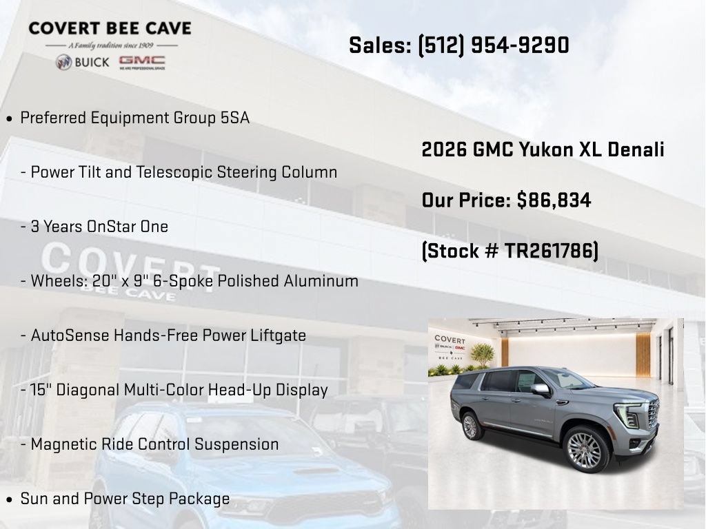 New 2026 GMC Yukon XL Denali w/ Sun & Power Step Package AWD/4WD image 13