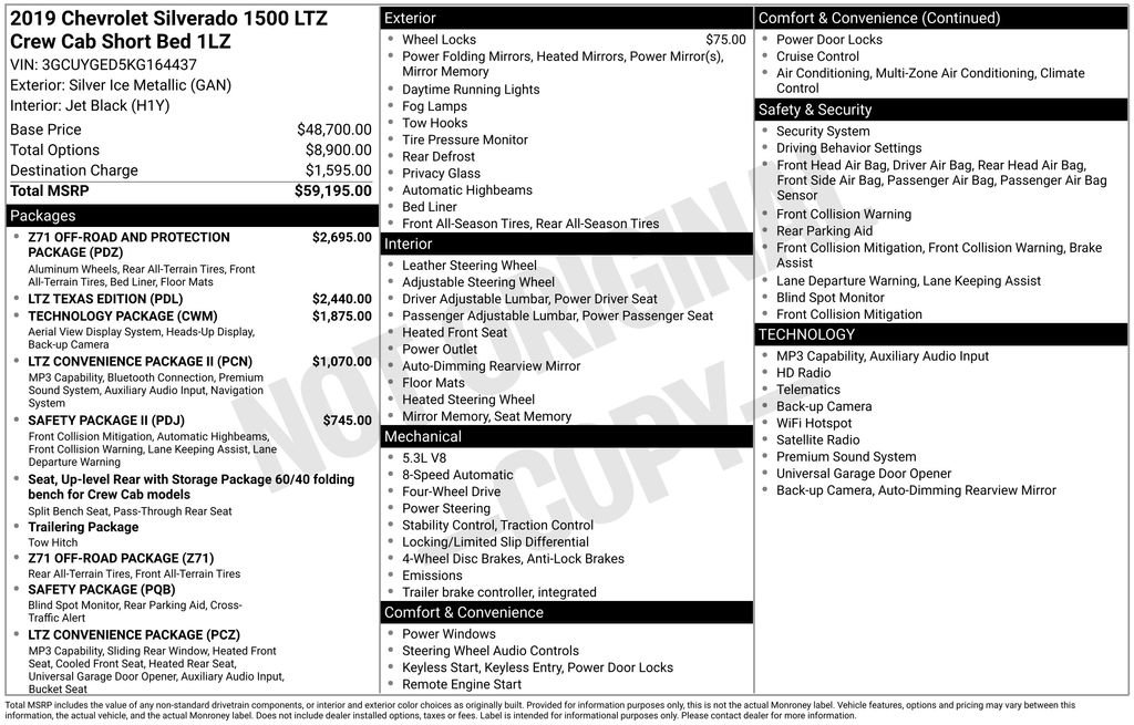 Used 2019 Chevrolet Silverado 1500 LTZ image 7