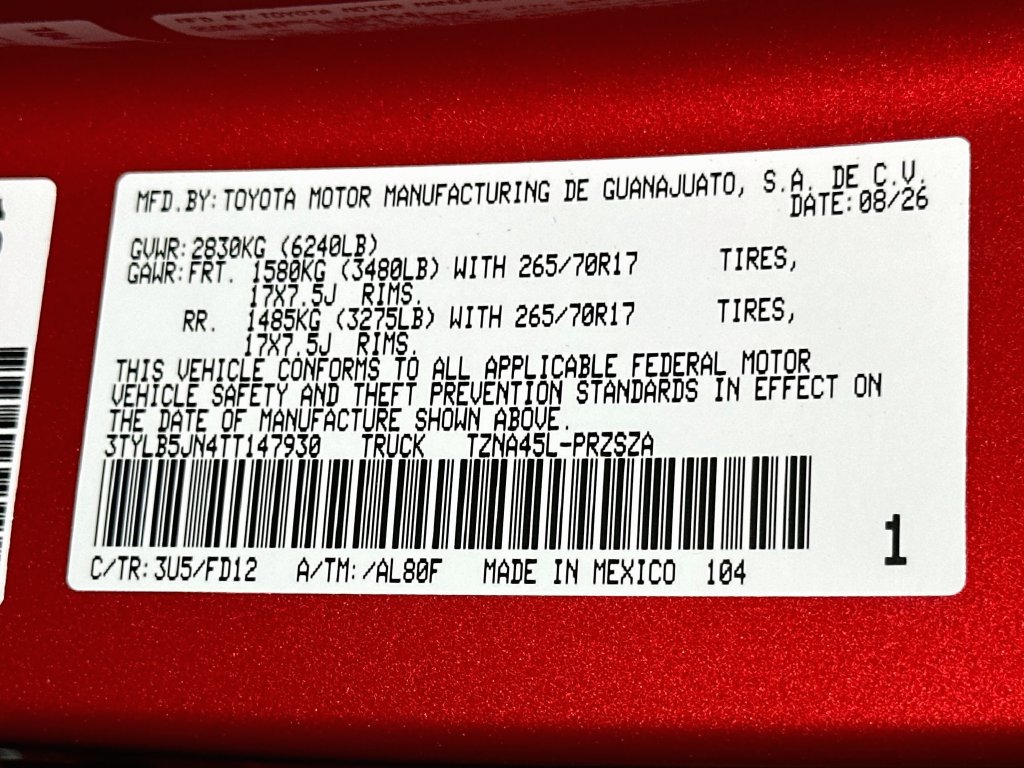 New 2026 Toyota Tacoma TRD Off-Road AWD/4WD image 16