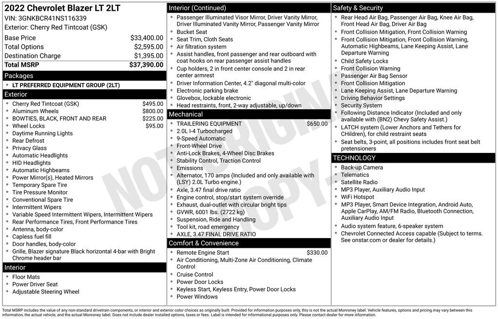 Certified 2022 Chevrolet Blazer LT FWD image 23