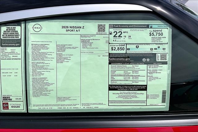 New 2026 Nissan Z Sport RWD image 10