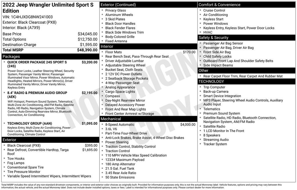 Used 2022 Jeep Wrangler Unlimited Sport AWD/4WD image 30