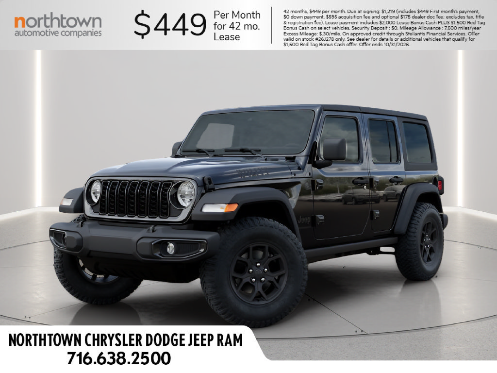 New 2026 Jeep Wrangler Unlimited Sport
