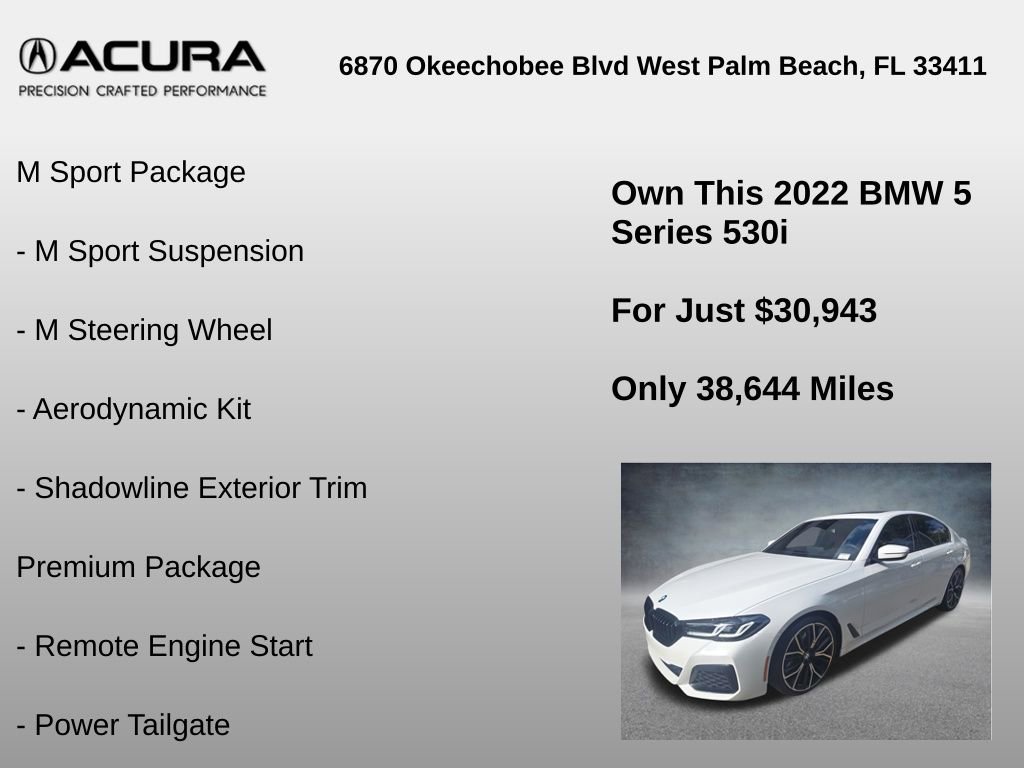 Used 2022 BMW 530i w/ M Sport Package RWD image 12