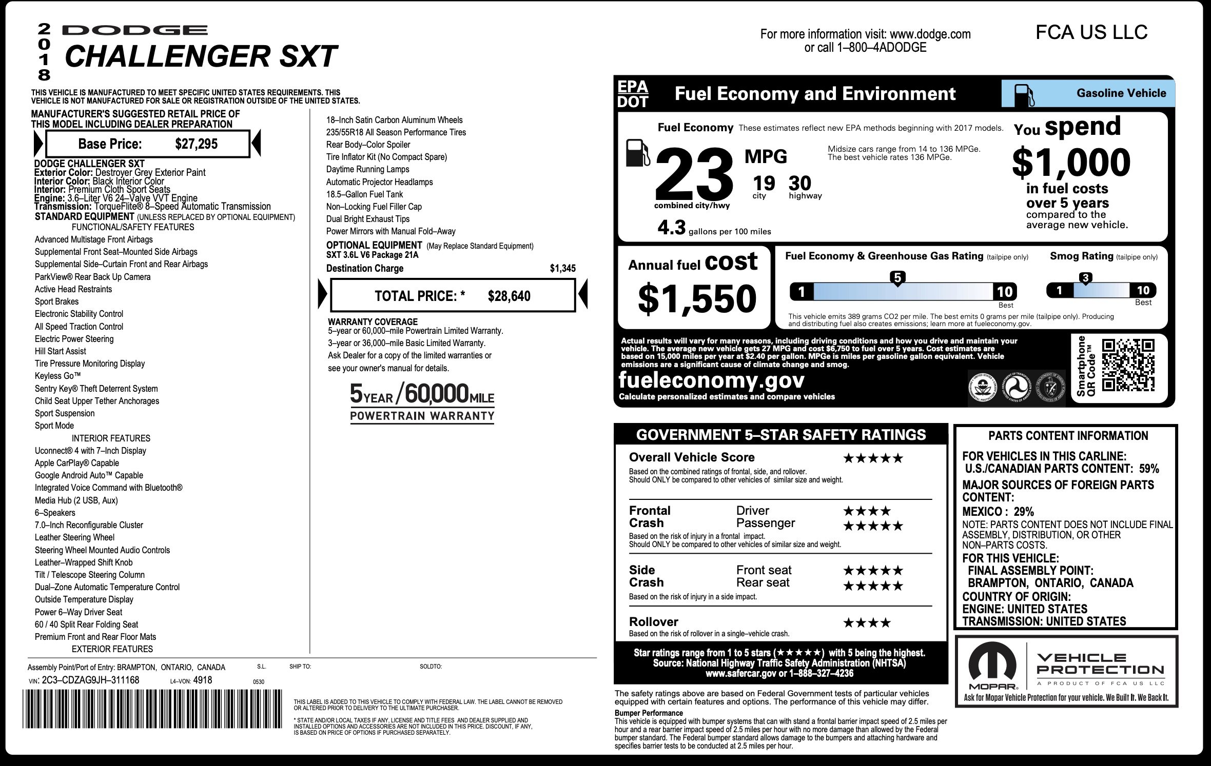 Used 2018 Dodge Challenger SXT image 2