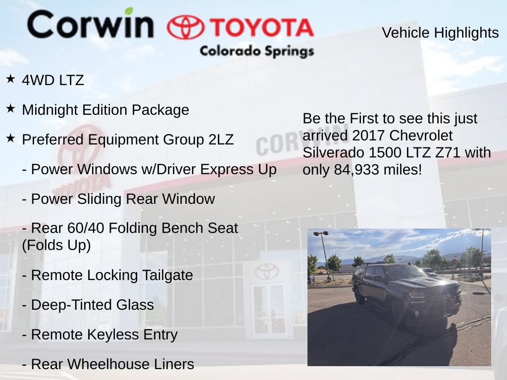 Used 2017 Chevrolet Silverado 1500 LTZ Z71 w/ LTZ Plus Package AWD/4WD image 4