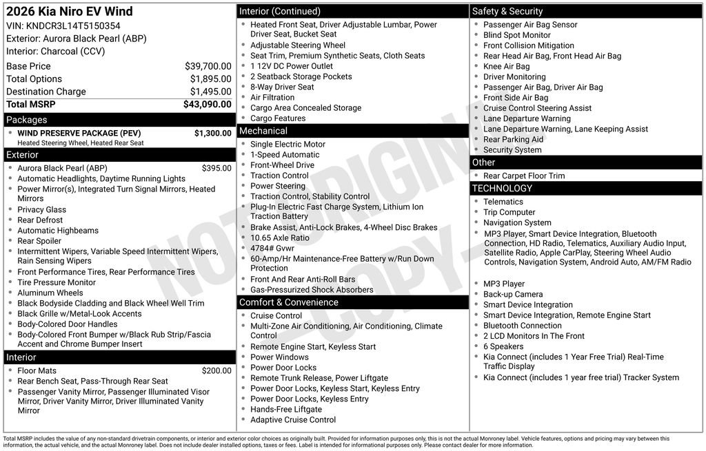 New 2026 Kia Niro Wind w/ Wind Preserve Package FWD image 2
