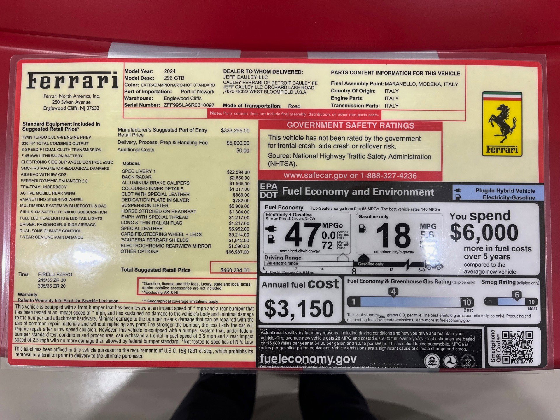 Certified 2024 Ferrari 296 GTB image 99