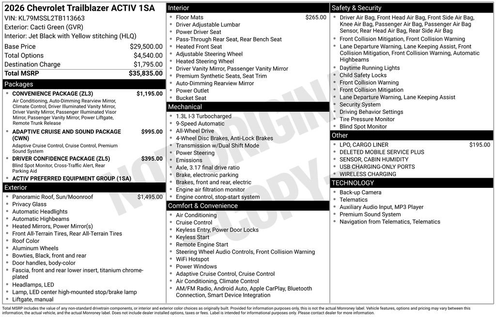 New 2026 Chevrolet TrailBlazer ACTIV w/ Convenience Package image 10