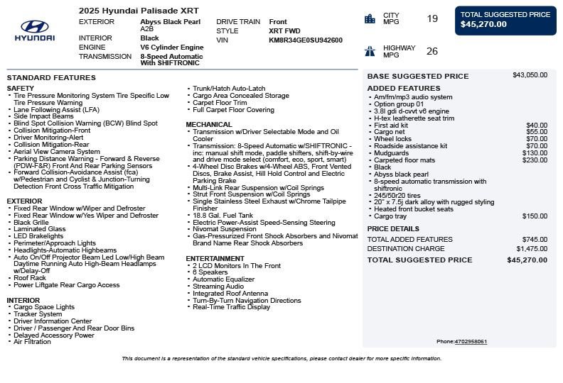 Used 2025 Hyundai Palisade XRT FWD image 3