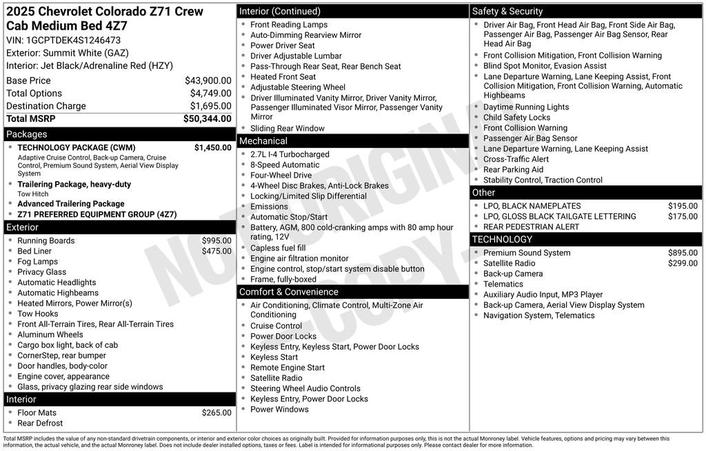 New 2025 Chevrolet Colorado Z71 w/ Technology Package image 1