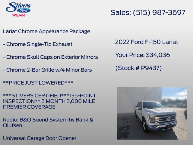 Used 2022 Ford F150 Lariat w/ Equipment Group 502A High AWD/4WD image 28