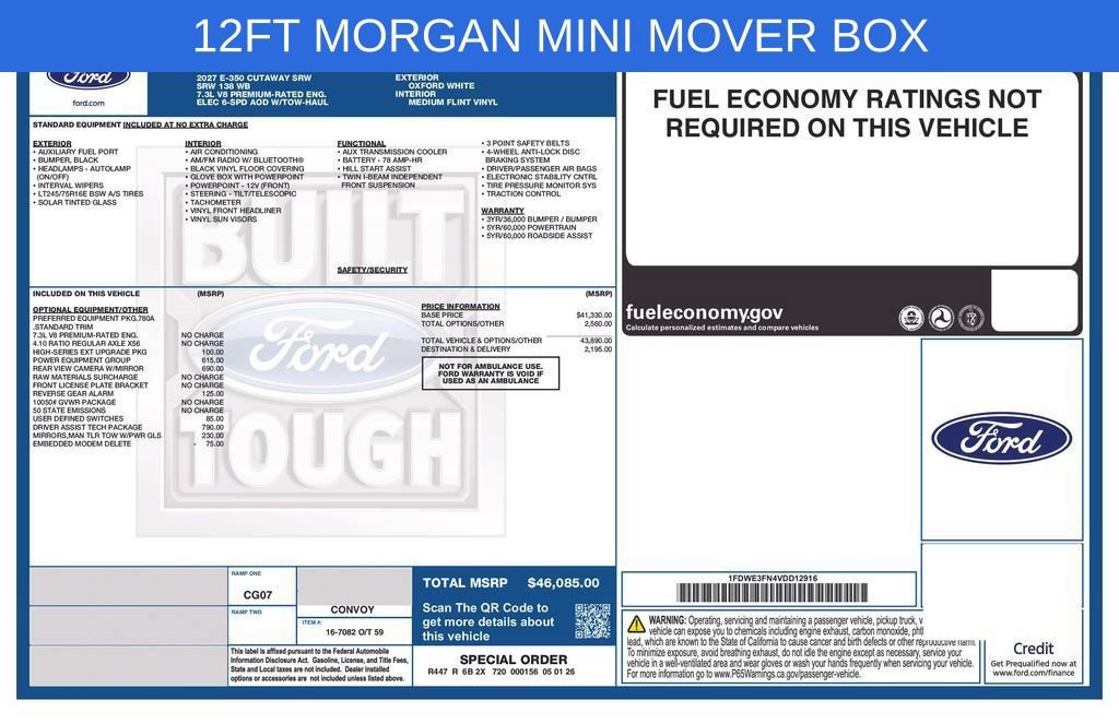 New 2027 Ford E-350 and Econoline 350 Super Duty w/ Driver's Safety Package RWD image 14