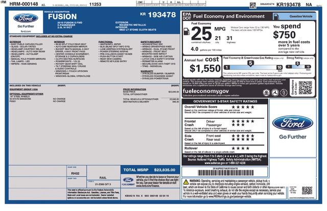 Used 2019 Ford Fusion S image 23