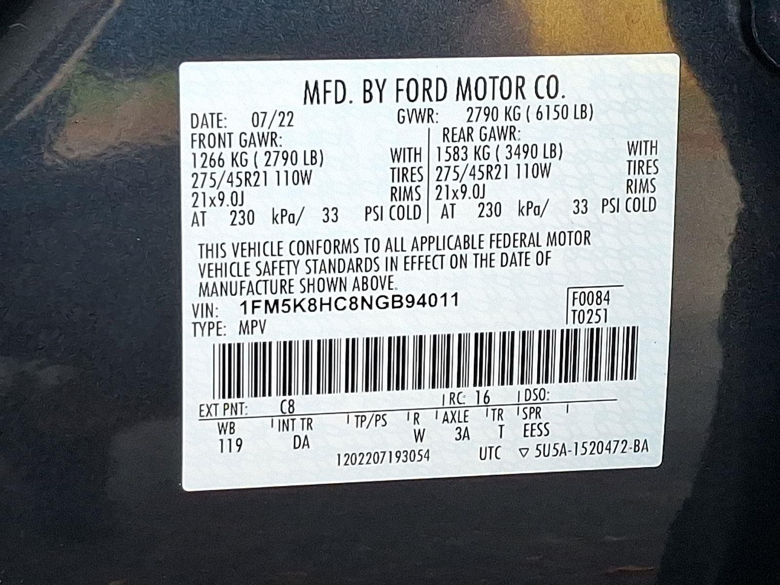 Used 2022 Ford Explorer Platinum w/ Equipment Group 601A AWD/4WD image 27