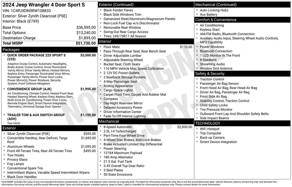 Used 2024 Jeep Wrangler Unlimited Sport AWD/4WD image 7