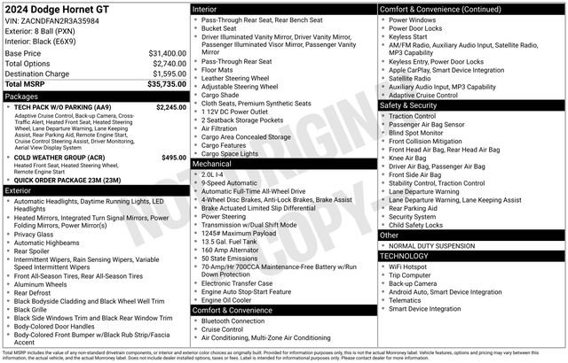 Certified 2024 Dodge Hornet GT w/ Tech Pack w/o Parking image 31
