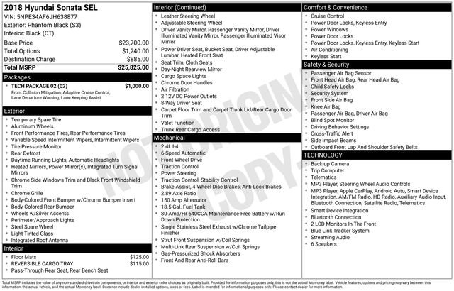 Used 2018 Hyundai Sonata SEL w/ Tech Package 02 FWD image 49