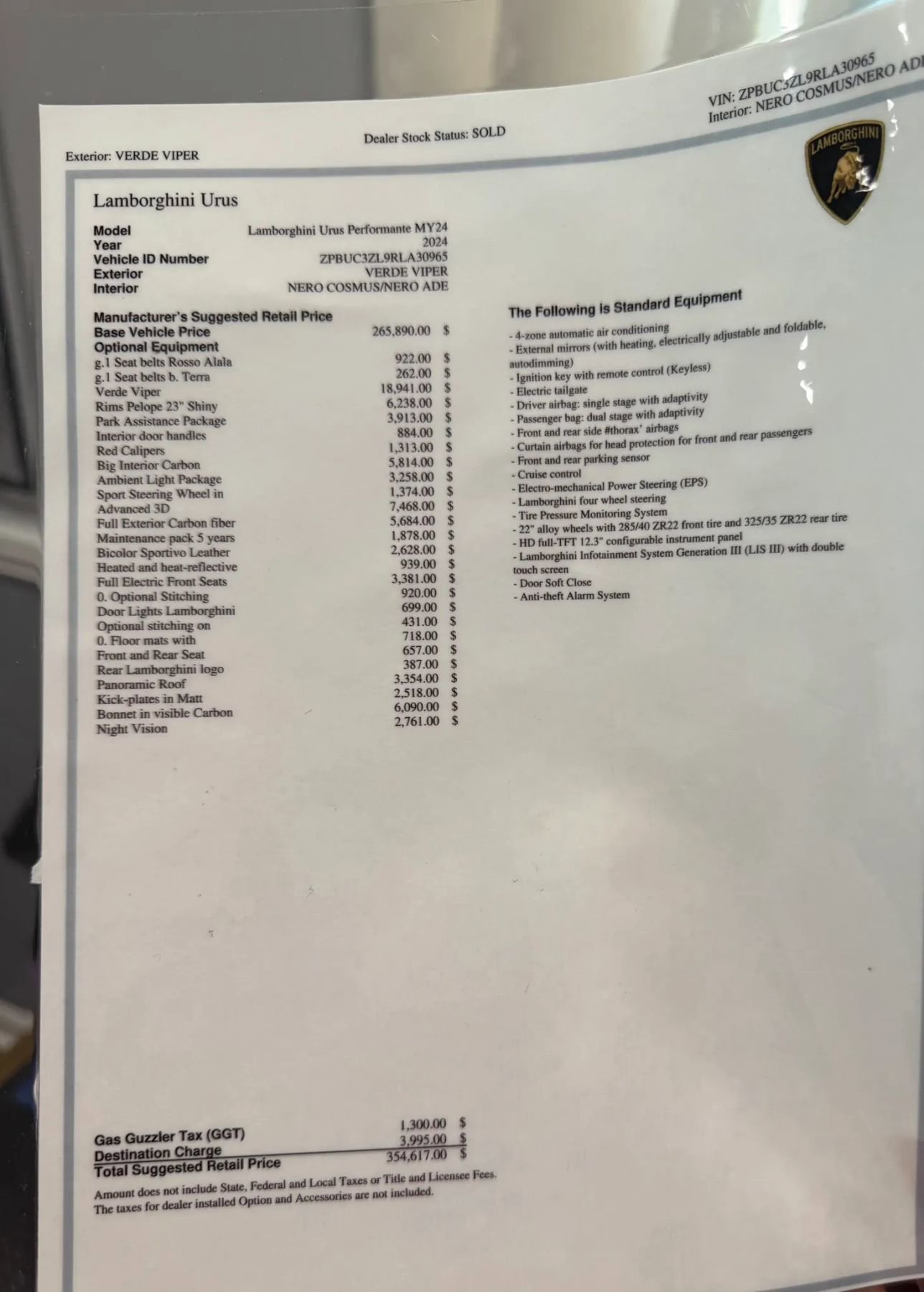 Used 2024 Lamborghini Urus Performante image 2