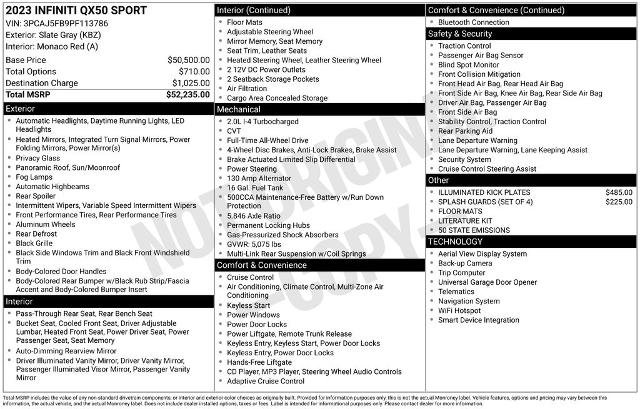 Certified 2023 INFINITI QX50 Sport image 30