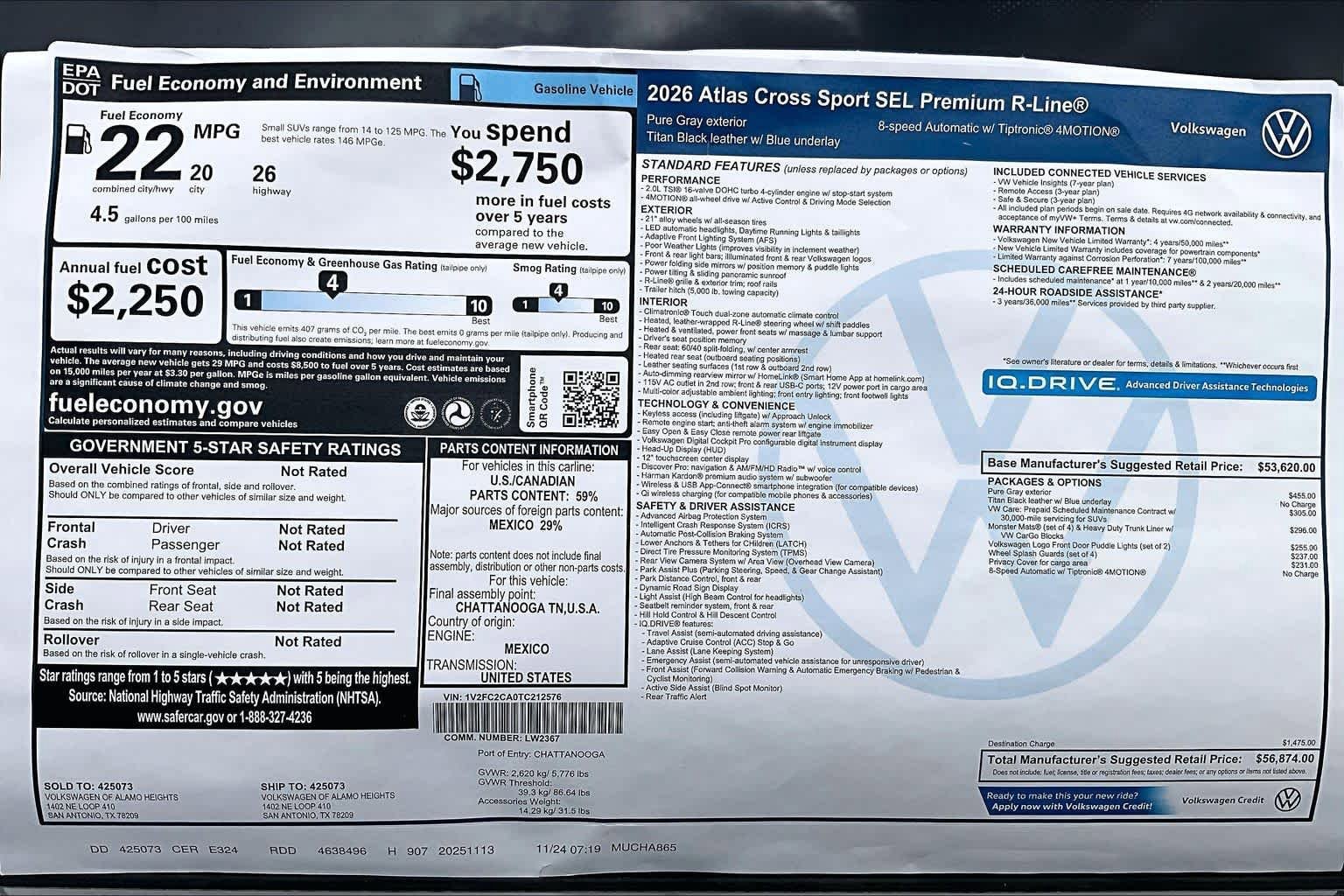 New 2026 Volkswagen Atlas Cross Sport SEL Premium R-Line AWD/4WD image 19