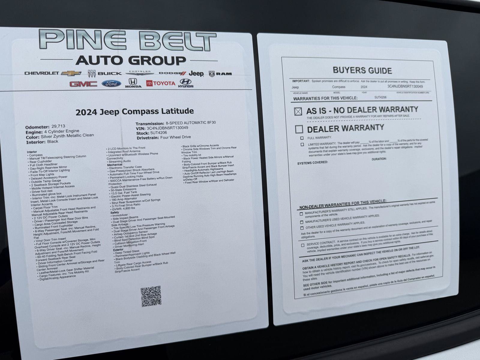 Certified 2024 Jeep Compass Latitude AWD/4WD image 25