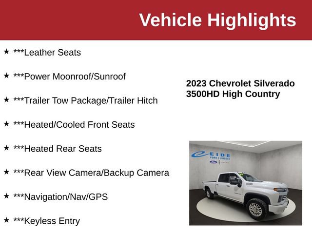 Used 2023 Chevrolet Silverado 3500 High Country w/ Z71 Off-Road Package AWD/4WD image 10