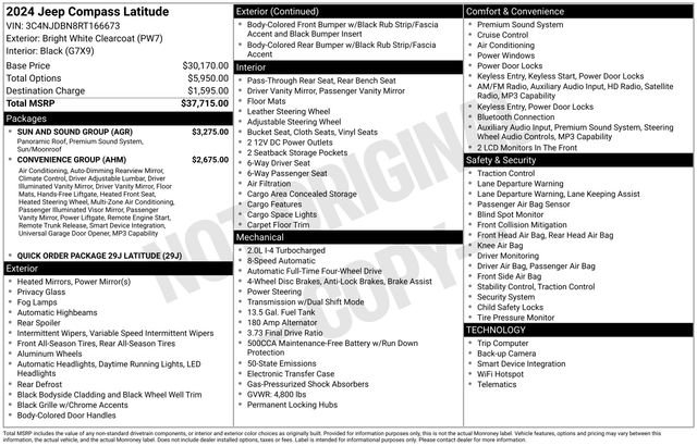 Used 2024 Jeep Compass Latitude w/ Sun and Sound Group AWD/4WD image 30